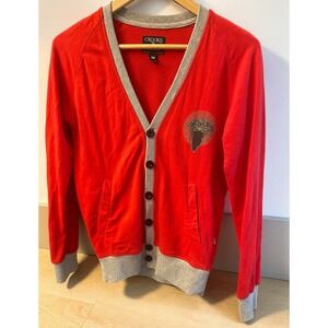 Crooks &‎ Castles Medusa Graphic Red Cardigan Woman's Size Medium